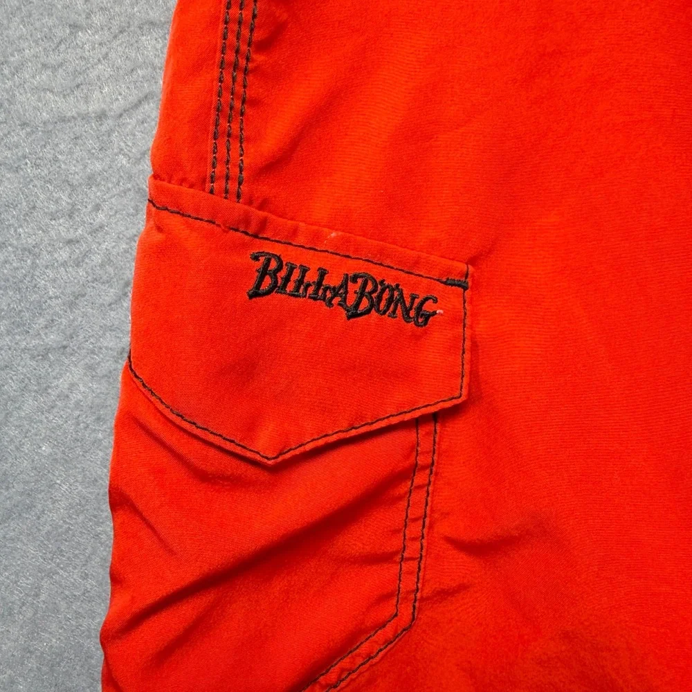 Billabong Mens Orange Board Shorts Size 38 Cargo Pocket Swim Trunks M124YBOA